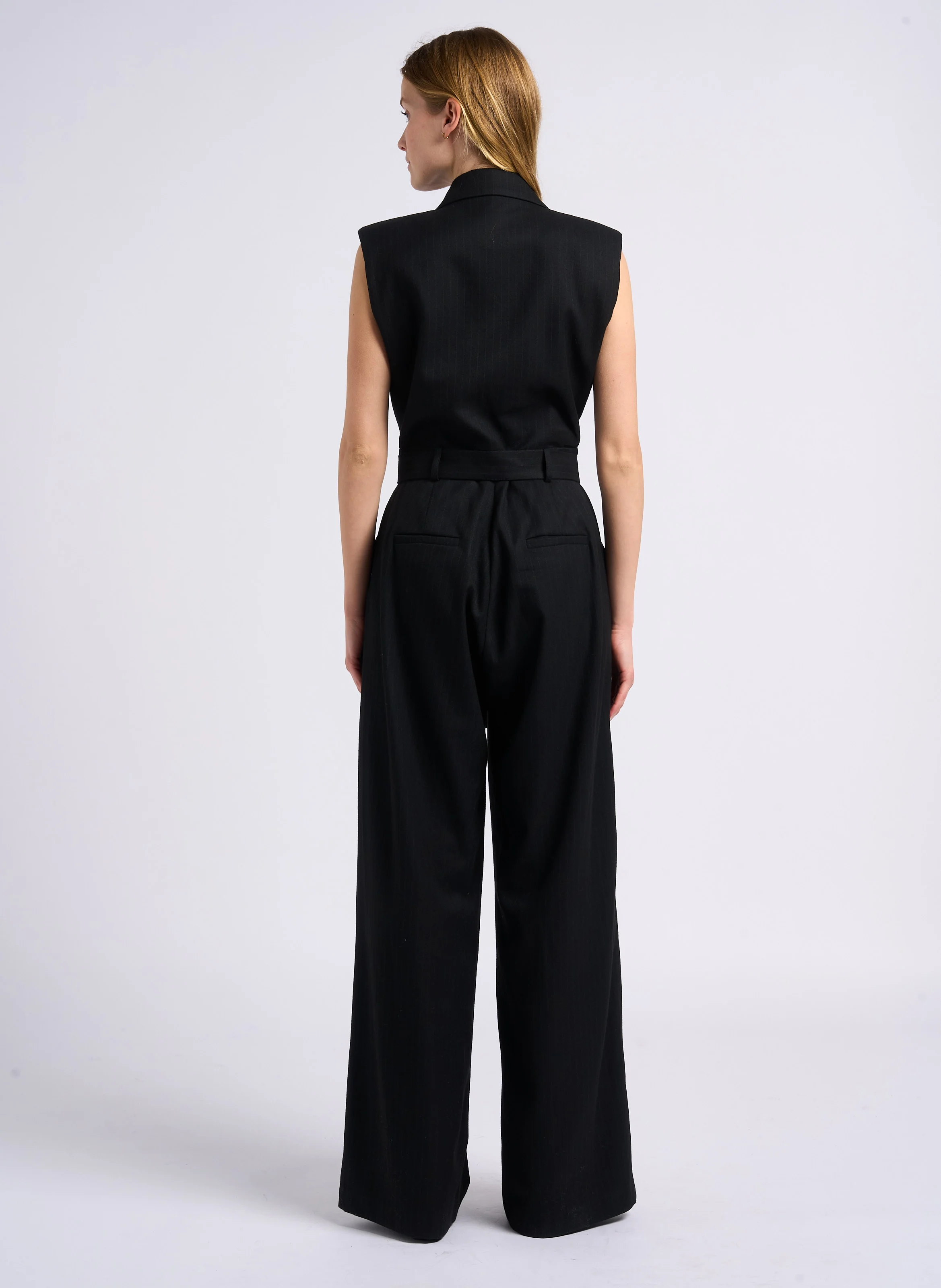 TWIST - Combinaison droite col tailleur| Noir