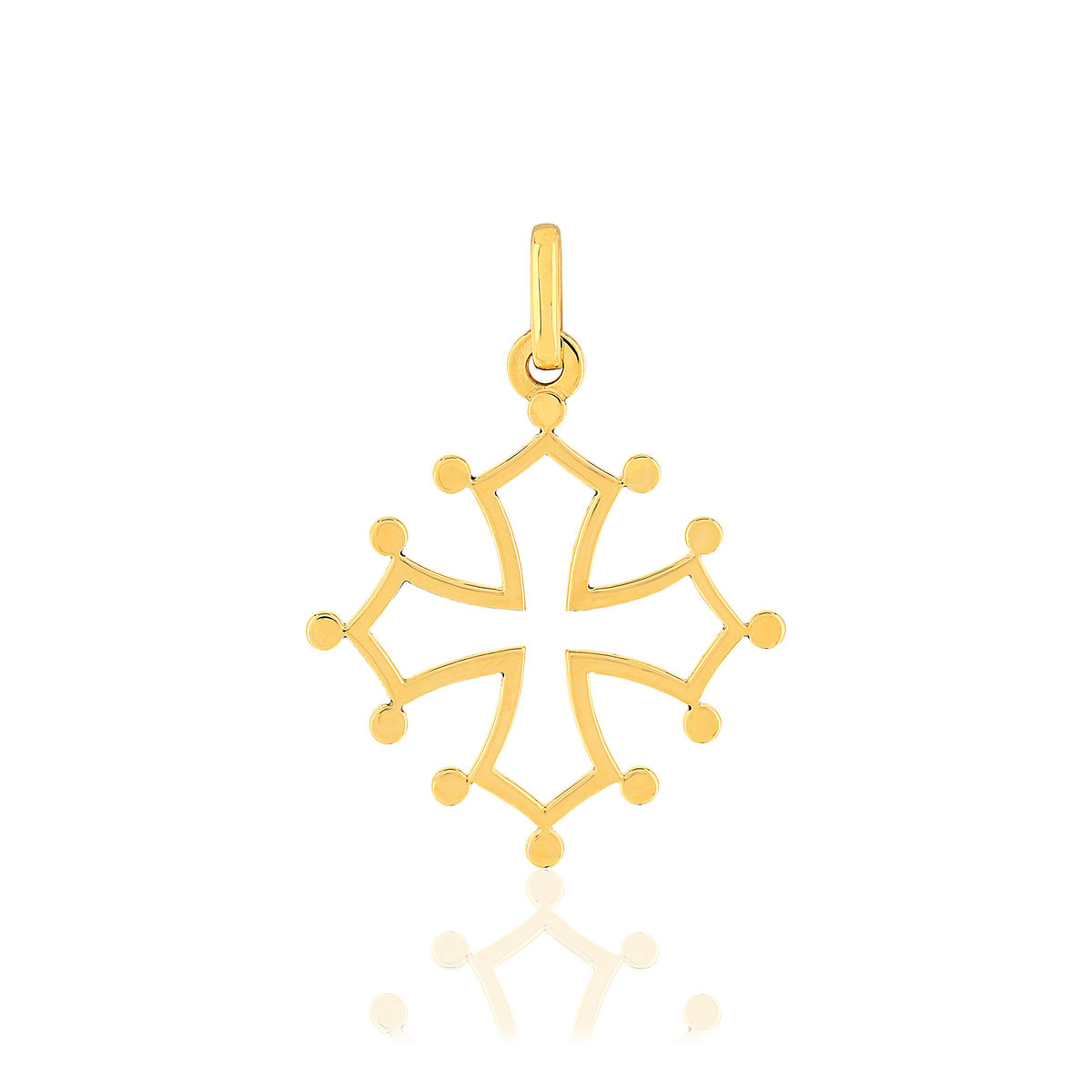 Pendentif croix Occitane or jaune 375