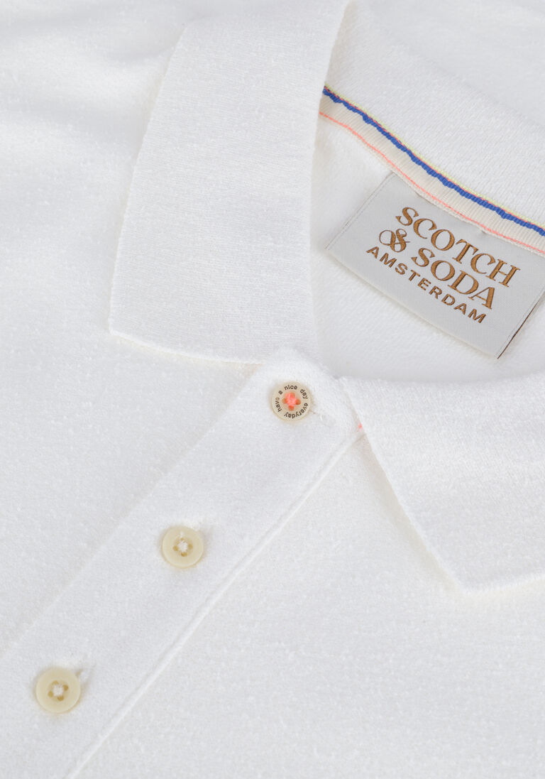 SCOTCH & SODA witte scotch & soda polo toweling polo contains organic cotton