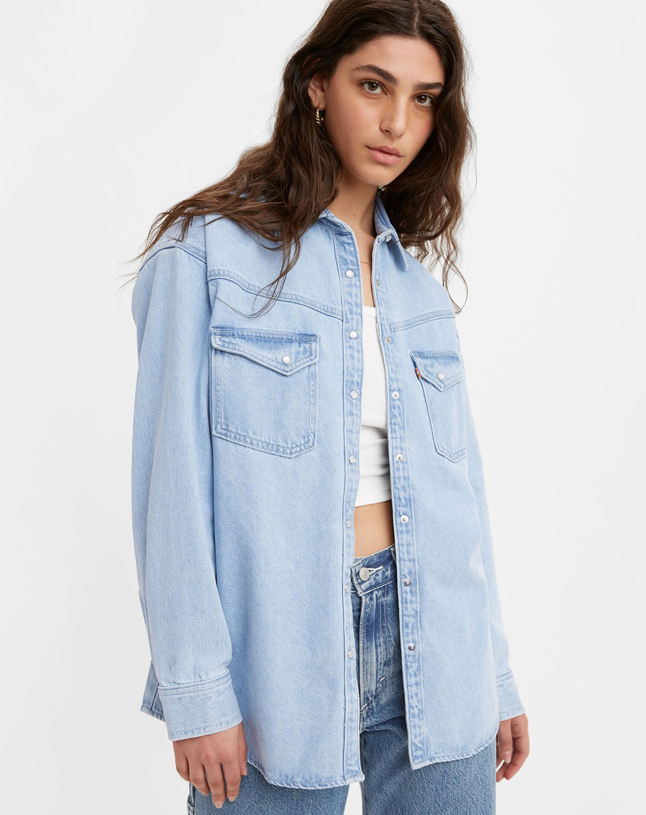 Levi's® Chemise en jean Dorsey Xl oversize Western bleu clair