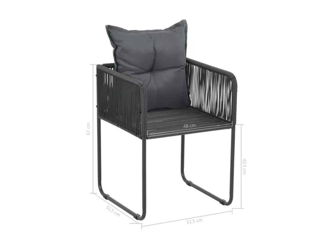 Salon de jardin 9 pcs PVC Résine tressée Noir et marron