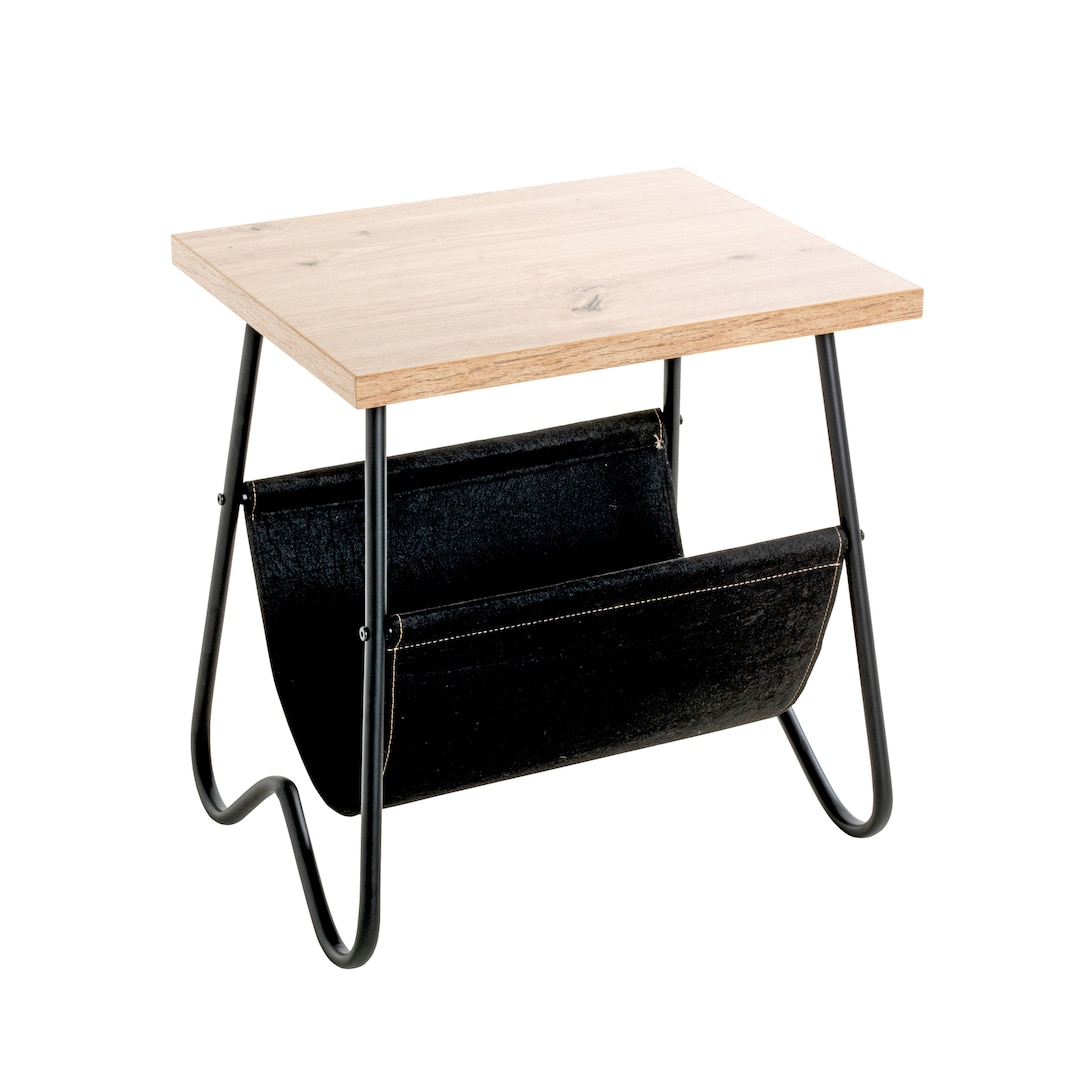 Beistelltisch mit Zeitungsablage 48 x 40 cm braun/schwarz