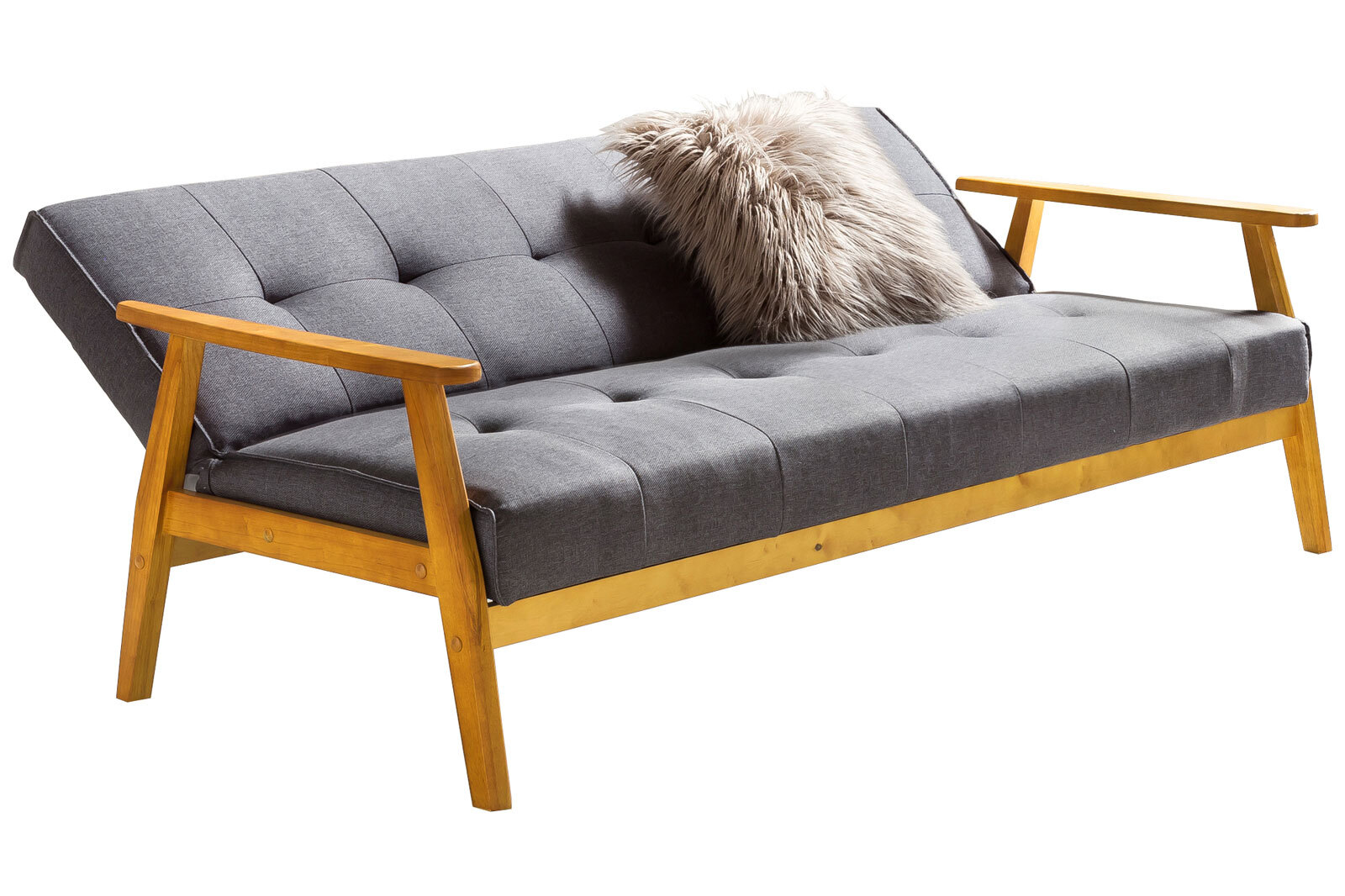 Schlafsofa dunkelgrau Webstoff