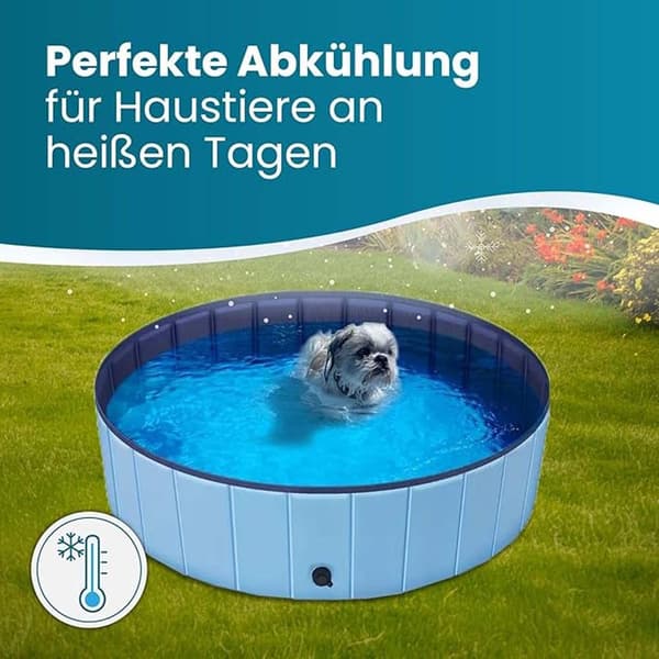INF Sammenleggbart kjæledyrbasseng - Perfekt for hunder og katter - 30x30x10cm