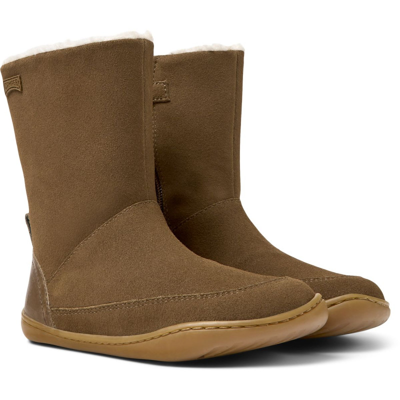 Camper Camper Peu Kids Bottes Fourrees Camel