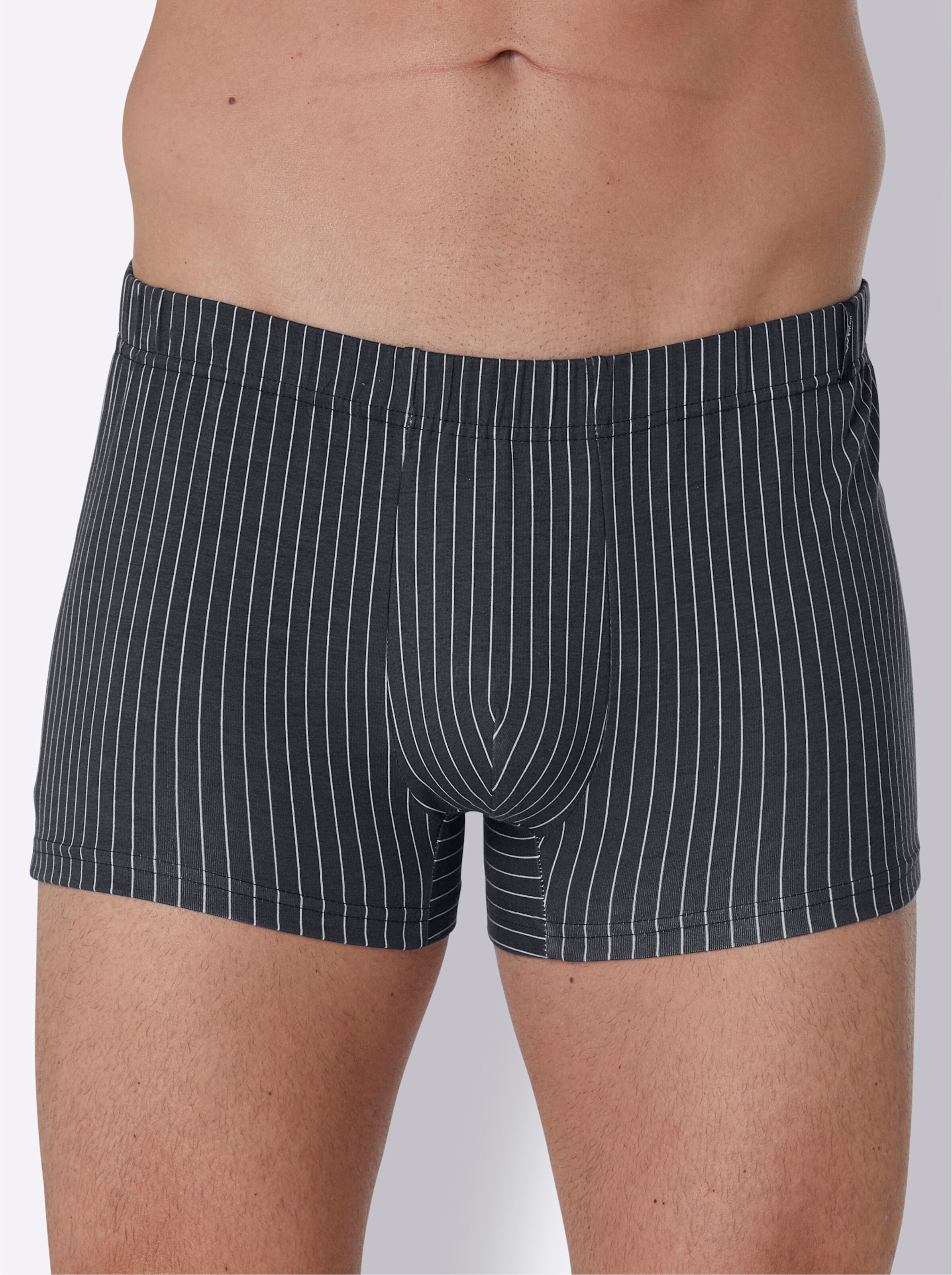 wäschepur men Pants in dunkelgrau-meliert-gestreift