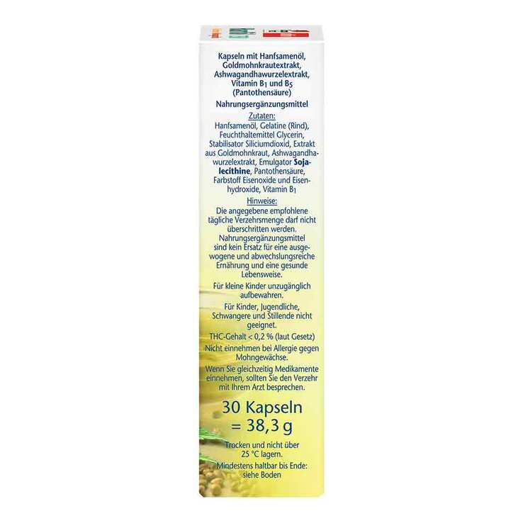 Doppelherz Hanföl + Goldmohn + Ashwagandha Kapseln, 30 St