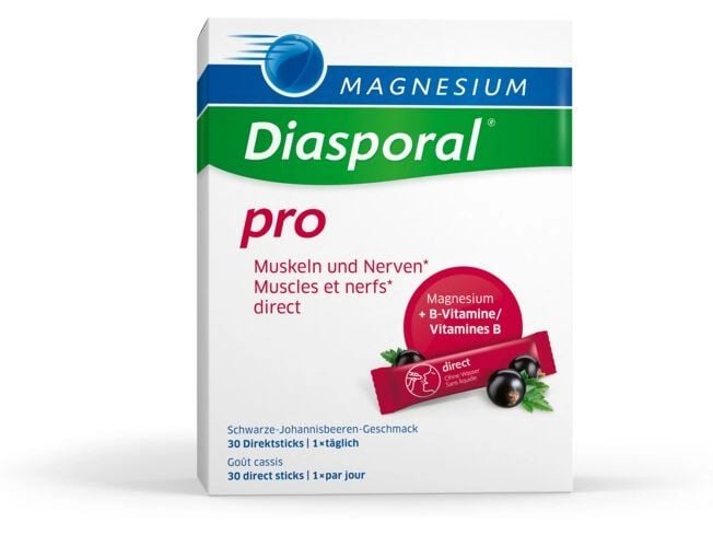 Magnesium Diasporal Pro Muskeln   Nerven 30 Direct Sticks Veganes Direktgranulat mit Magnesium und B-Vitaminen