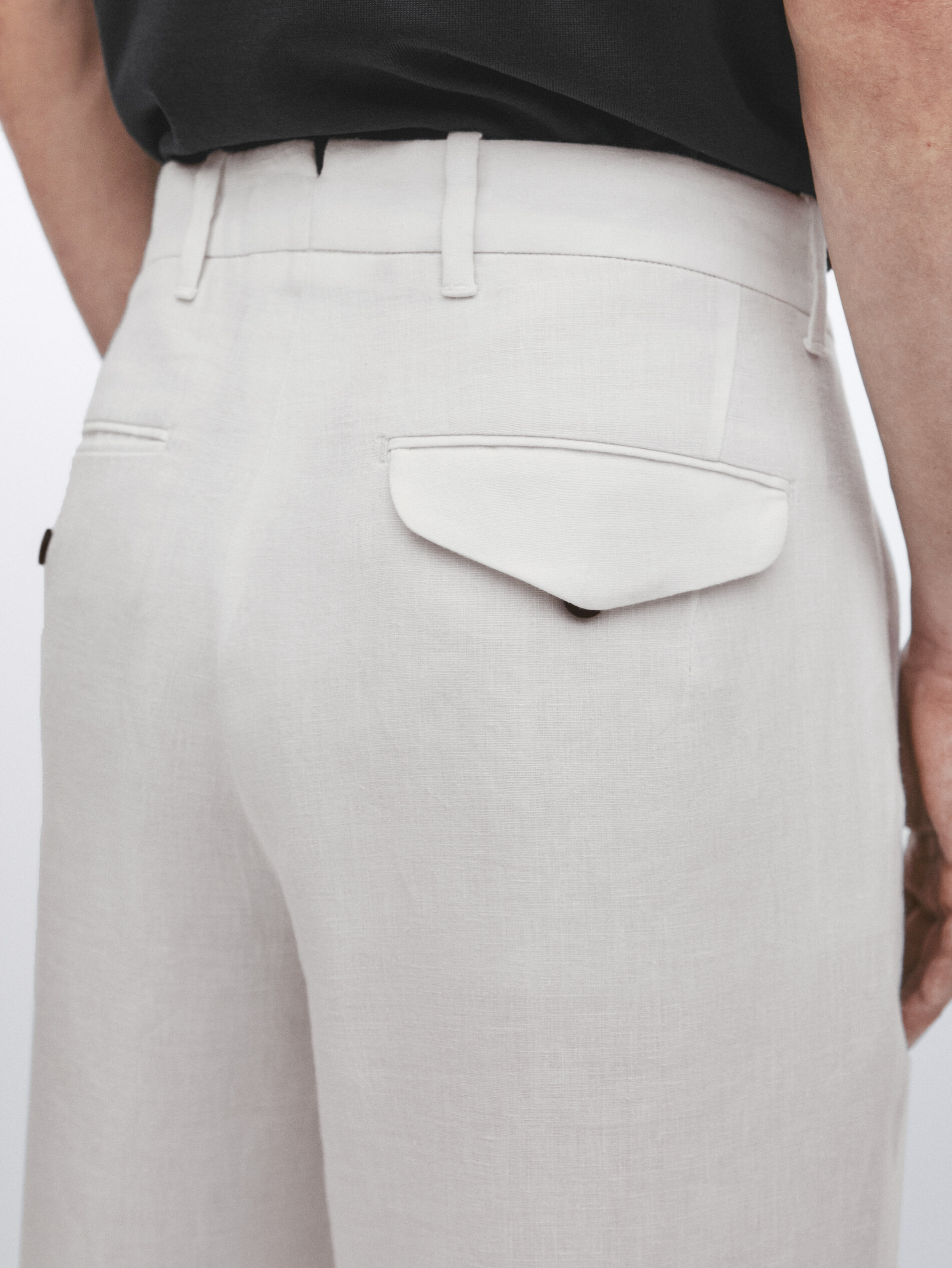 Calça reta 100% linho - Studio - BRANCA