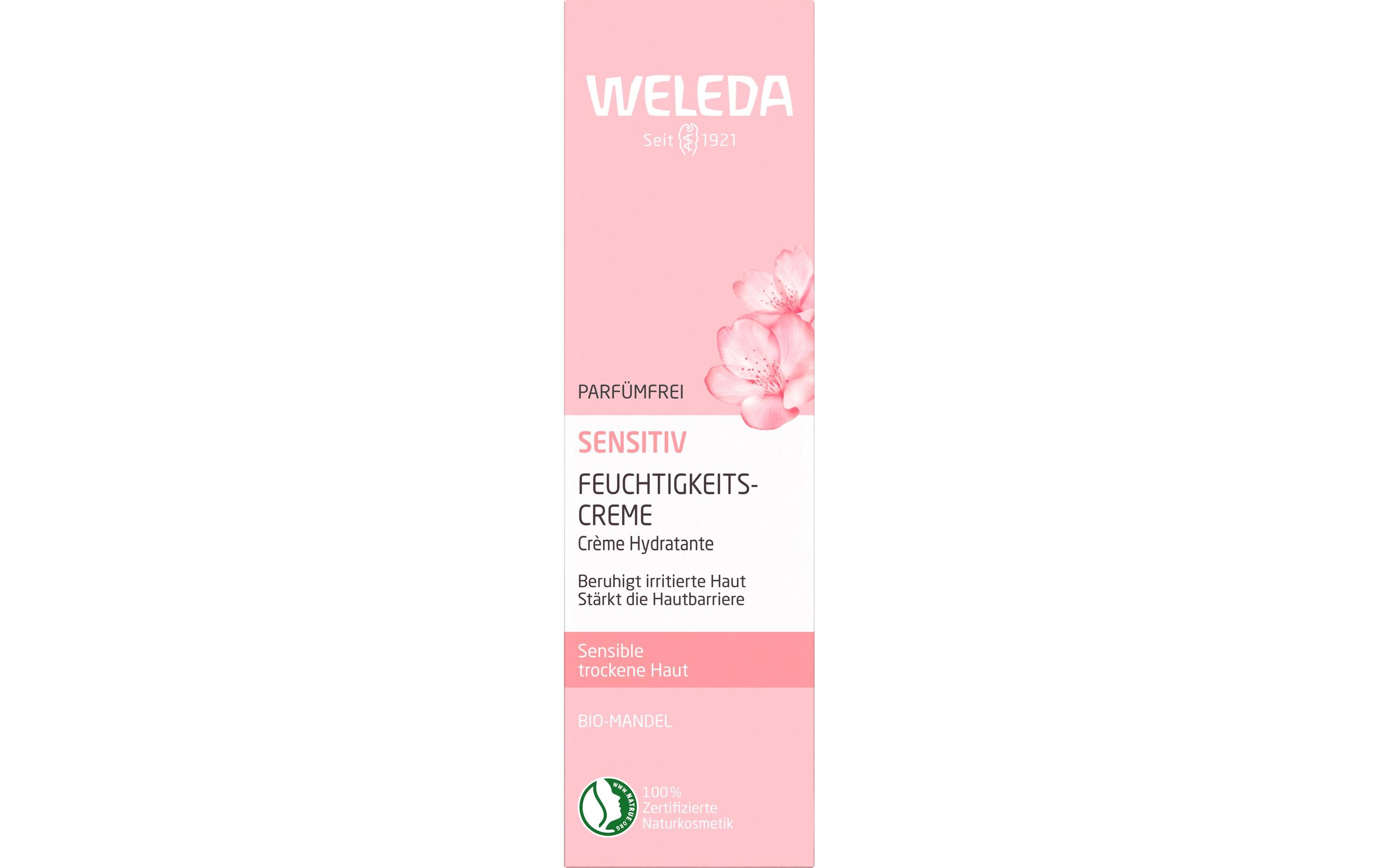 Feuchtigkeitscrème Mandel Sensitive 30 mlNatürliche, parfümfreie Creme beruhigt sensible Haut und spendet Feuchtigkeit