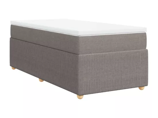 Sommier à lattes de lit avec matelas Taupe 90x190 cm Tissu