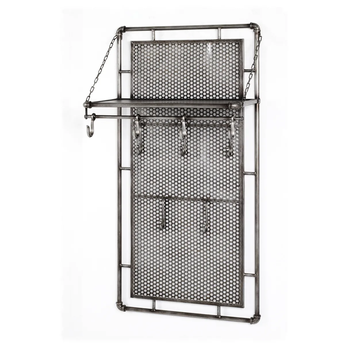 Pegane Garderobe murale anthracite métal