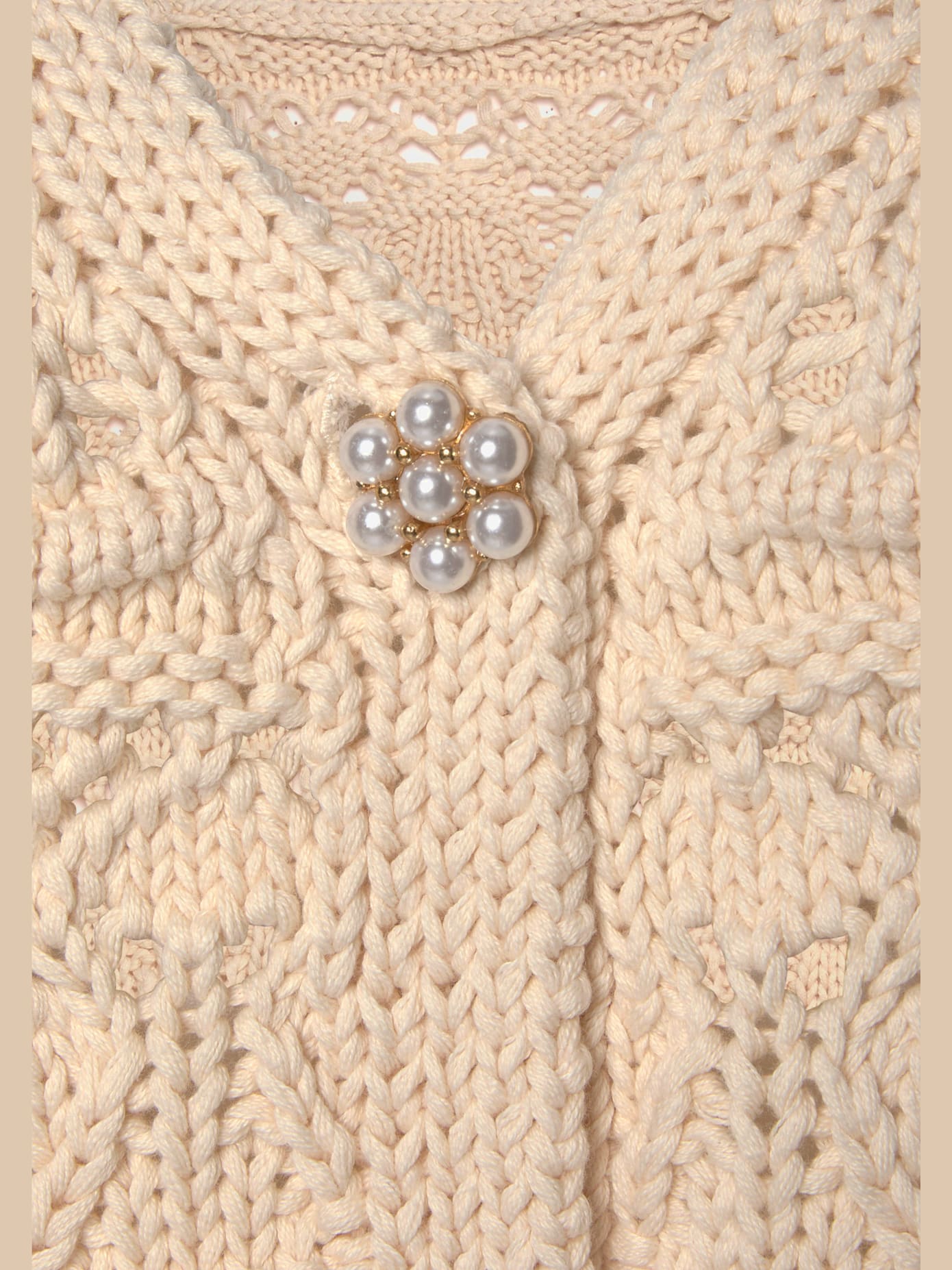 Veste en tricot ajouré veste en tricot légère avec encolure en v
