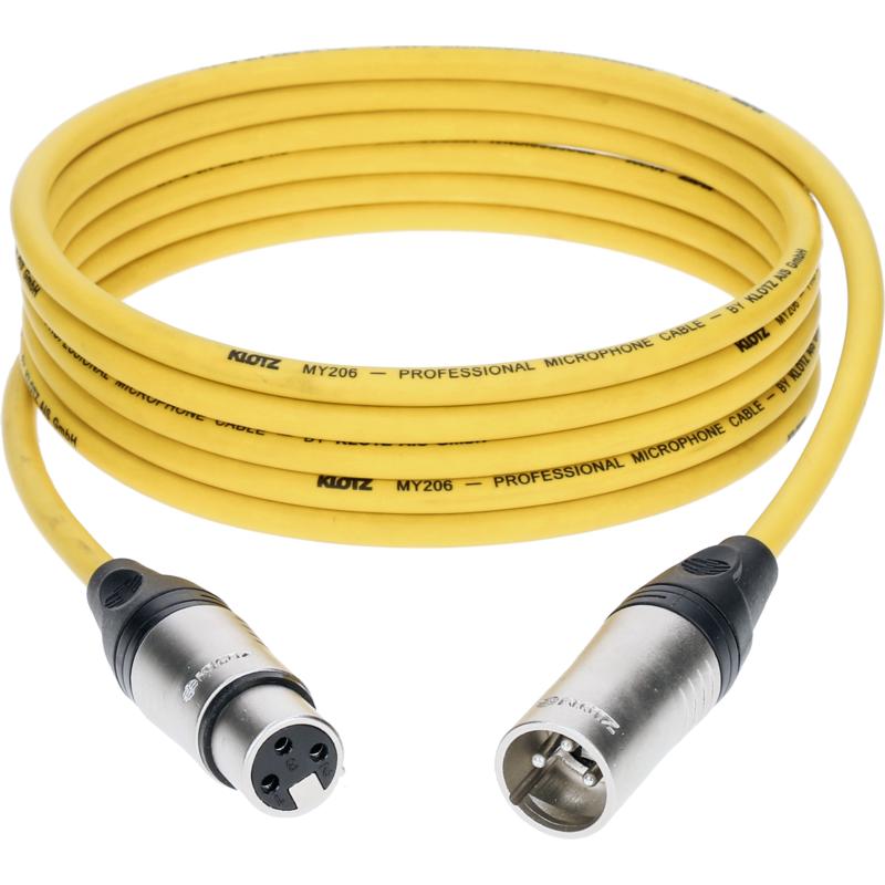 Klotz M1 K GE microfoonkabel 3p XLR F/M geel 10 meter