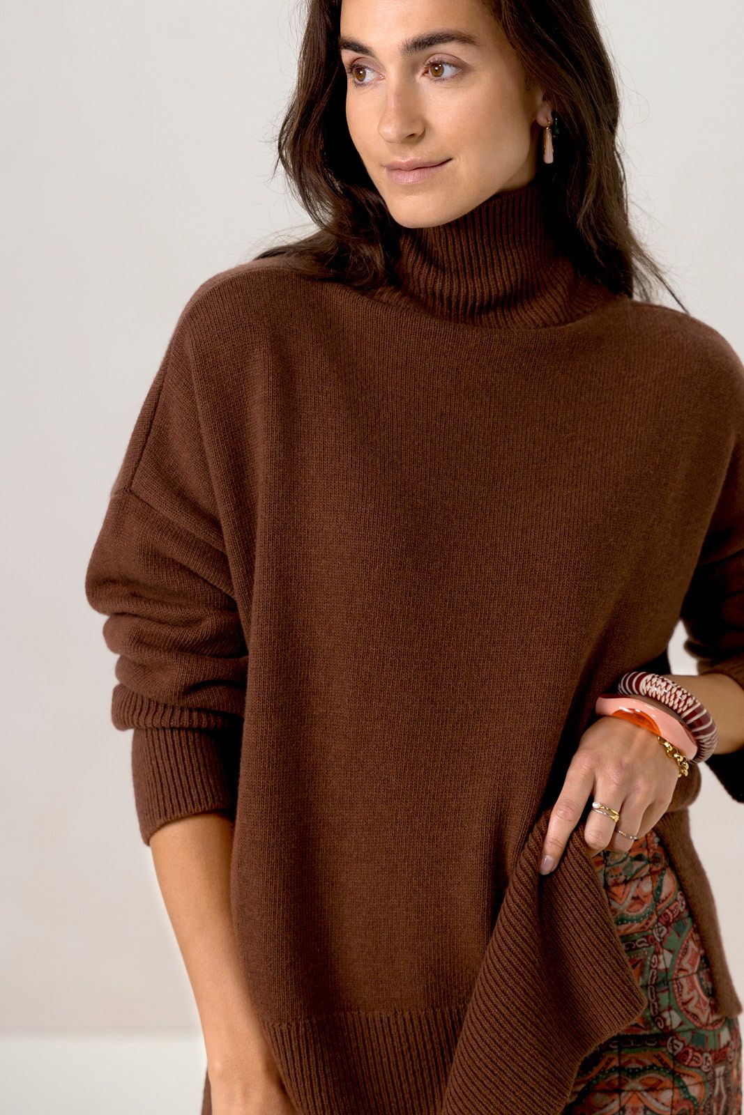 Bruine trui met turtle neck