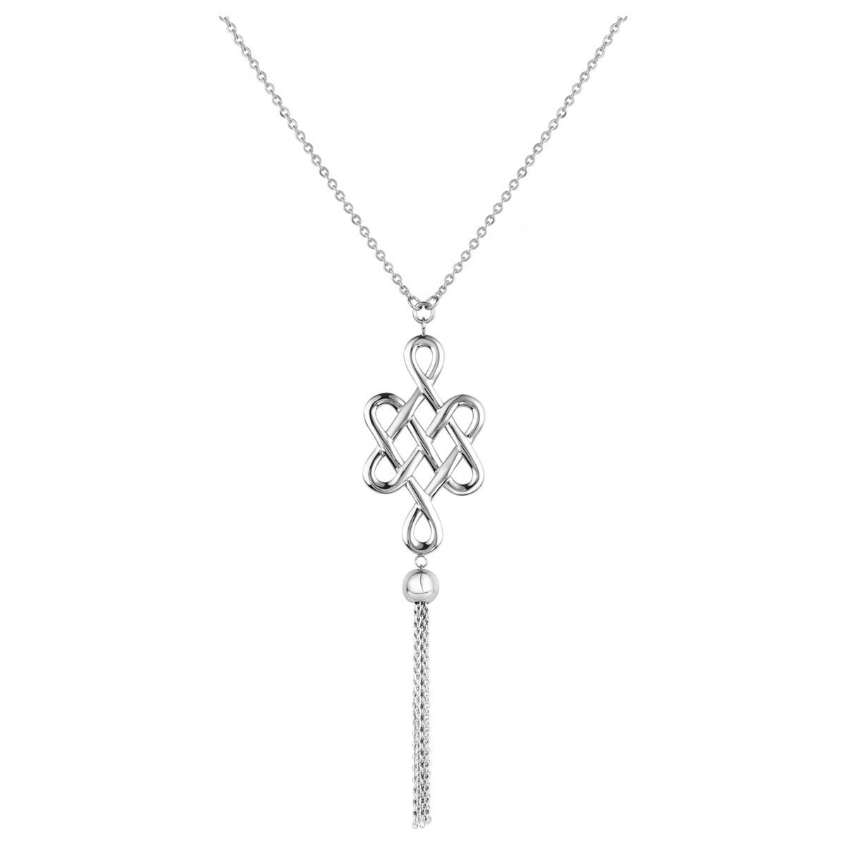 Collier Y en Acier 316L - blanc brillant