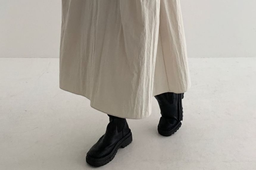 Chubby Girl - Lange mouwen effen A-lijn losse midi-jurk