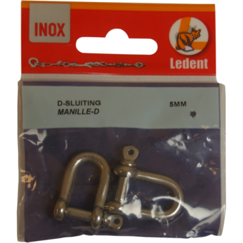 D-sluiting RVS 5 mm 2 stuks