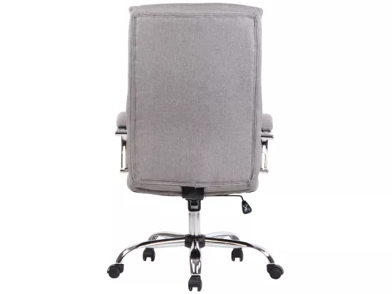 Chaise de bureau - Tissu & Métal chromé - Gris - Bradford