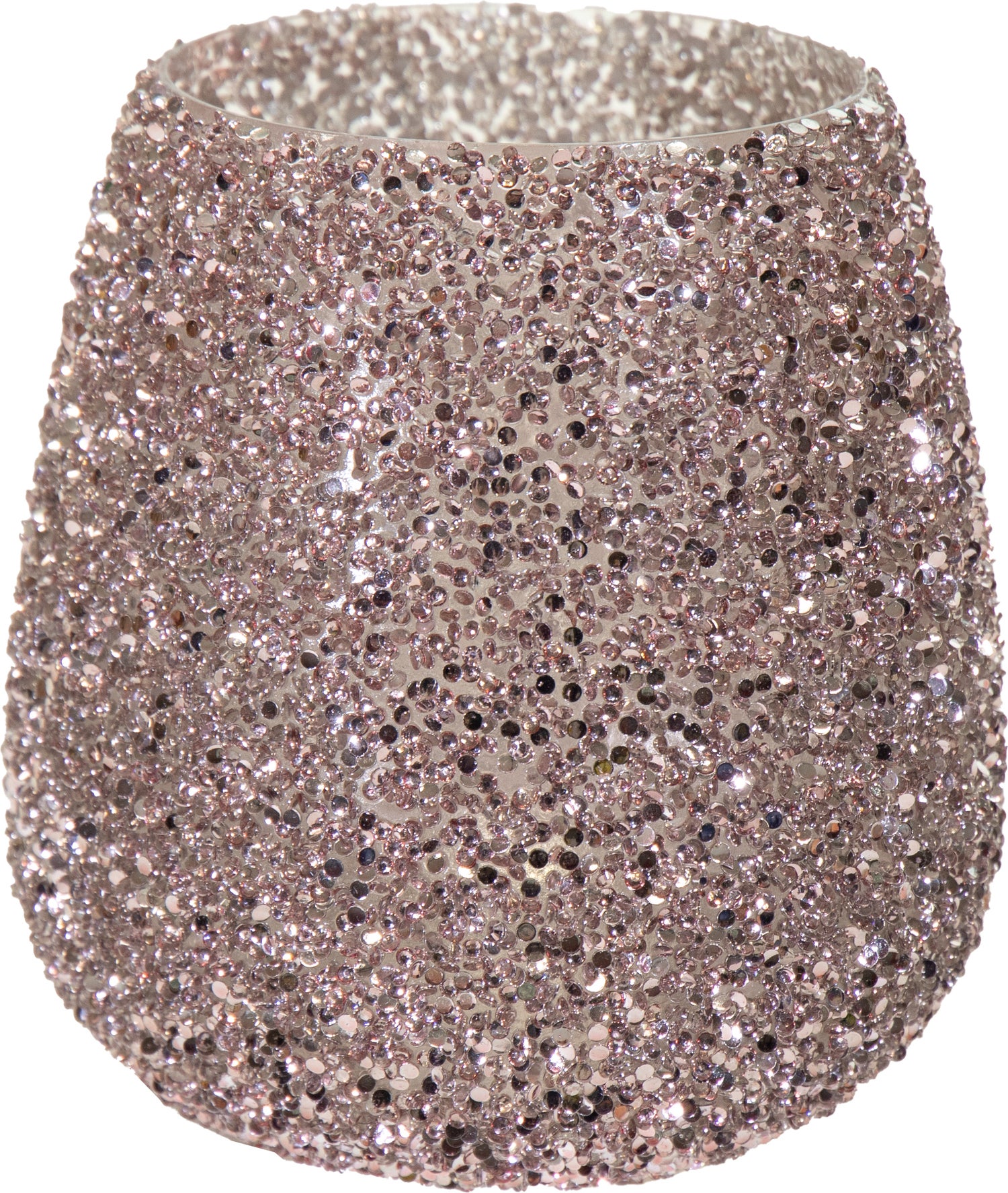 Strass waxinelichthouder Lulu roze D 12 H 12,5 cm