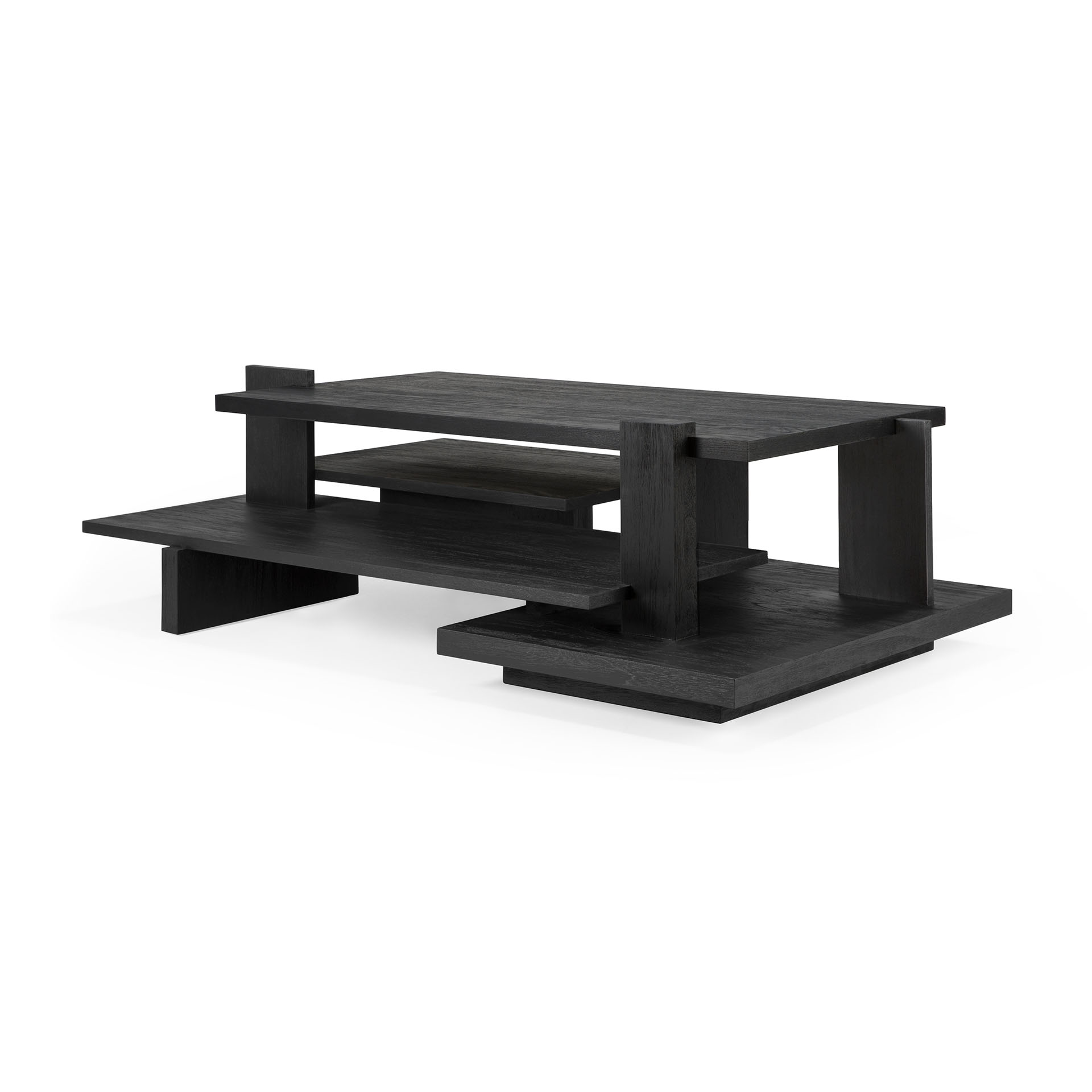 Abstract koffietafel zwart teak