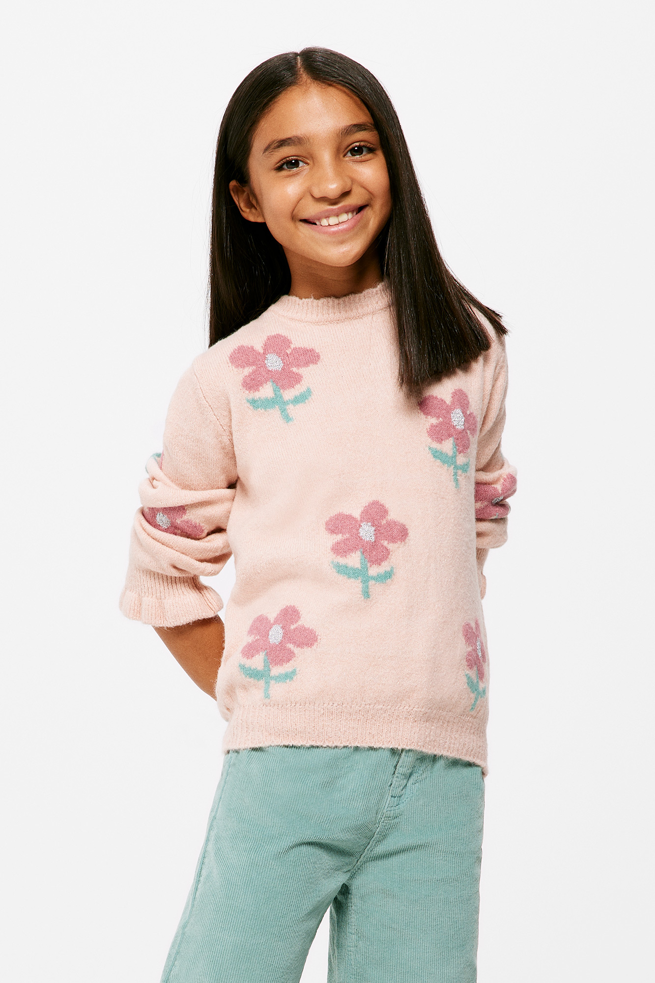Suéter floral para meninas