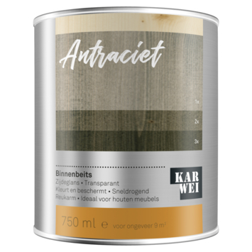 KARWEI binnenbeits transparant antraciet 750 ml
