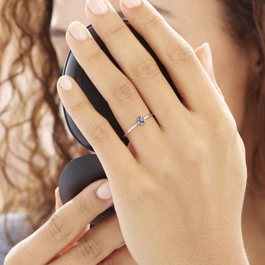 Bague Solitaire Dota Or Blanc Saphir