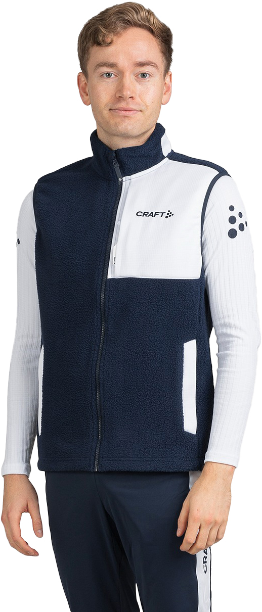 NOR ADV Explore Pile Fleece Vest Herre Blaze/White