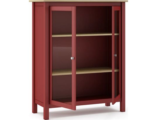 CONCEPT1 - Vitrine Misti 2P rouge chêne 90 x 40 x h110