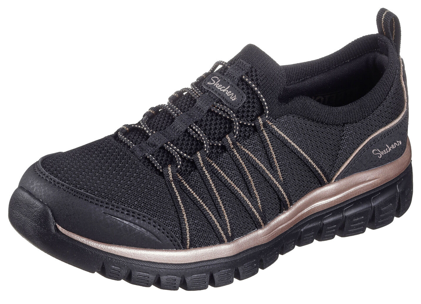 SKECHERS,  trendige Damen-Slipper, aus gestricktem Mesh-Material