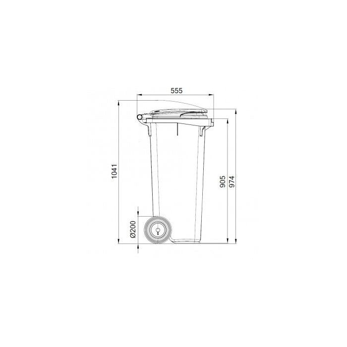 Minicontainer 120 liter geel met papiergleuf en slot - Vertrouwelijk papier (6151801168100)