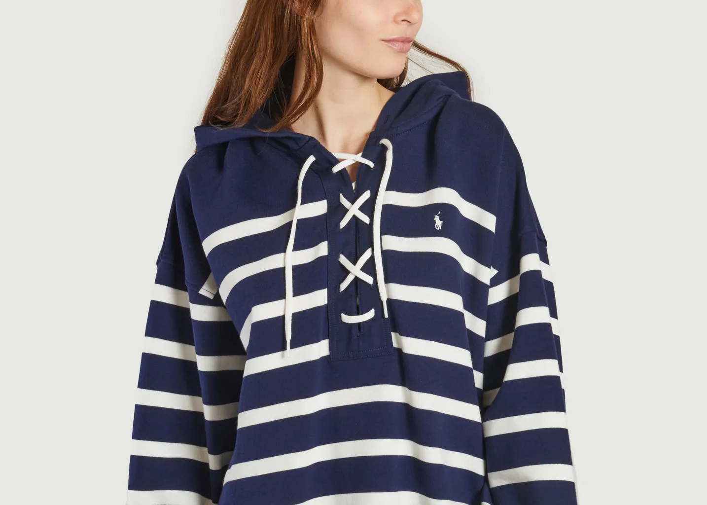 Pull rayé à lacets Polo Ralph Lauren