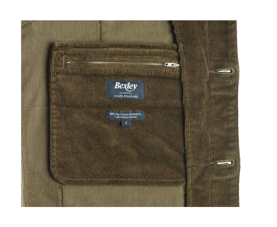 Veste velours homme Olive - FIDÉLIEN