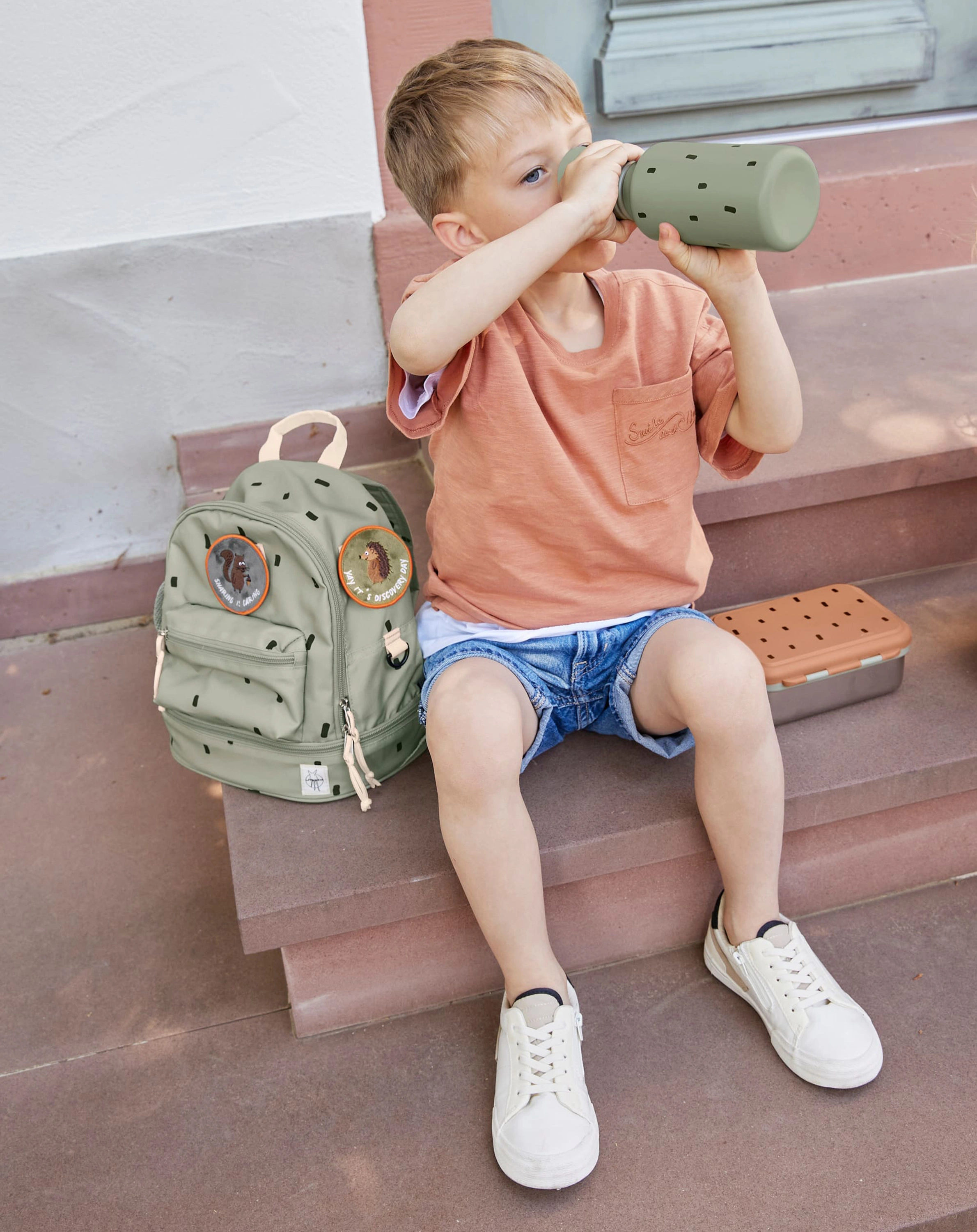 Rucksack HAPPY PRINTS (27x24x15) in light olive