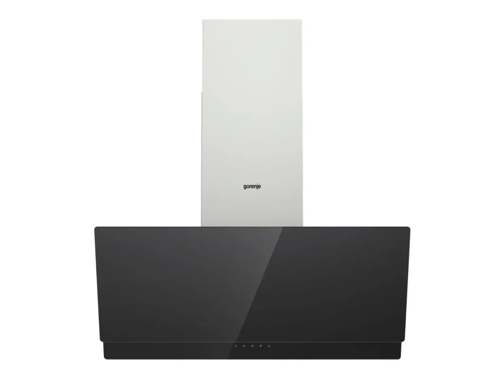 Gorenje Essential WHI949EXBG - Hætte - skorsten vinklet - bredde: 90 cm - dybde: 33.5 cm - udtrækning og recirkulation (-) - med intern motor - rustfrit stål/sølv