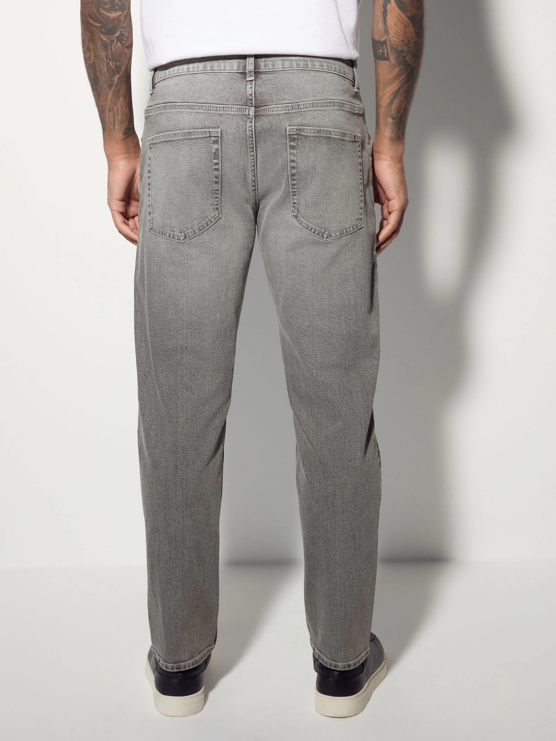 Mediumgrijs - Enkele - Slim fit klassieke stretchy jeans