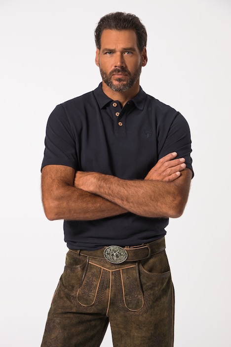 JP1880 Poloshirt, Tracht, Halbarm, Piqué, Trachten-Stickerei, bis 8 XL