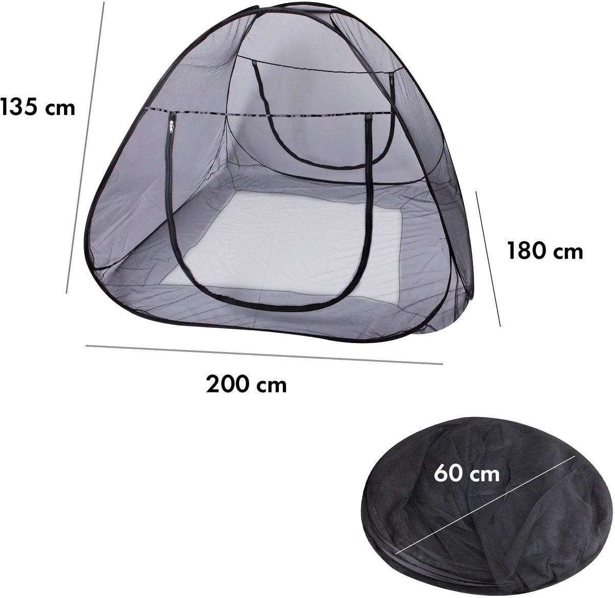 Deryan pop-up bedtent klamboe - 200 x 180 cm