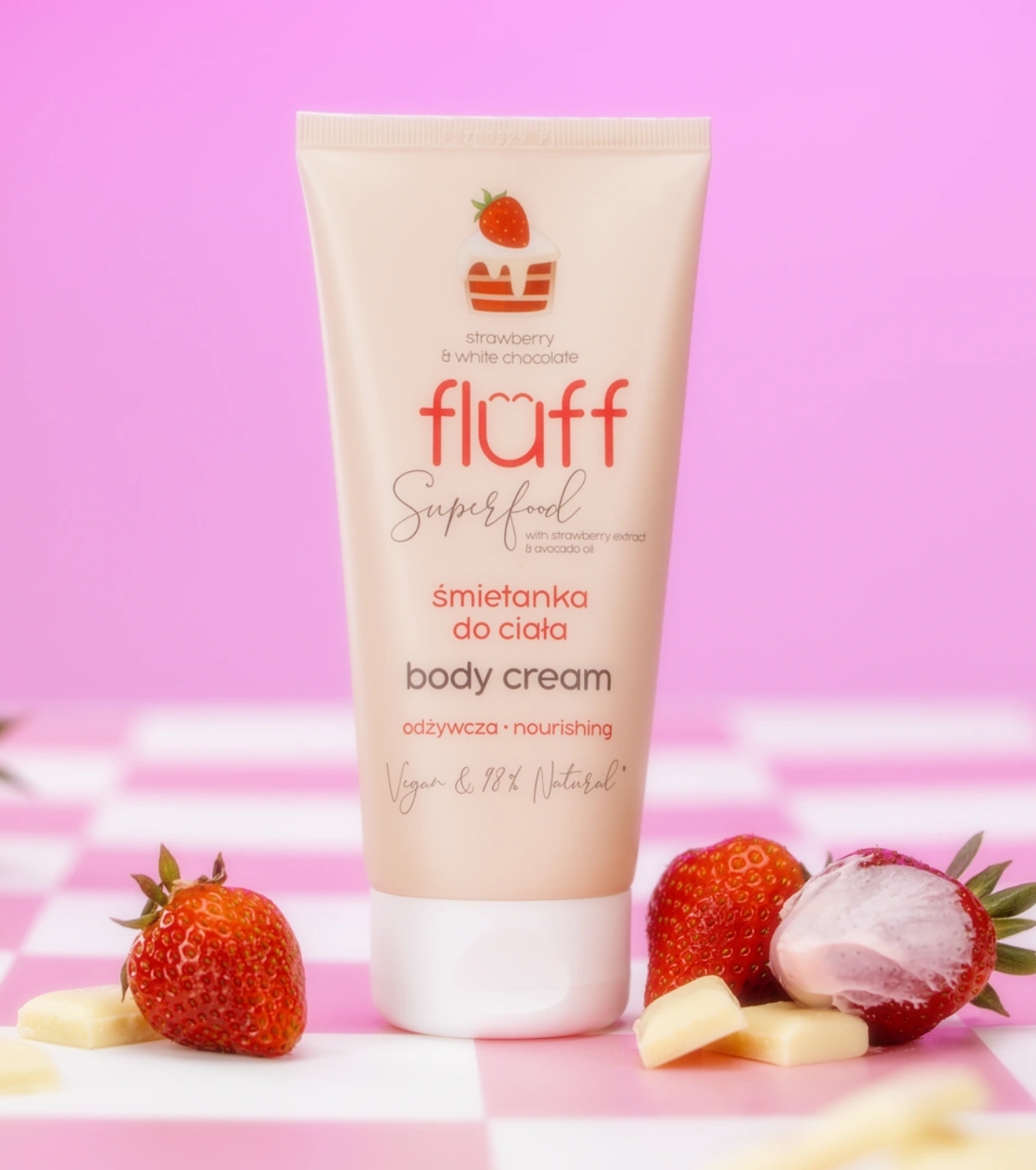 Fluff - Superfood Creme Corporal - Morangos e chocolate branco
