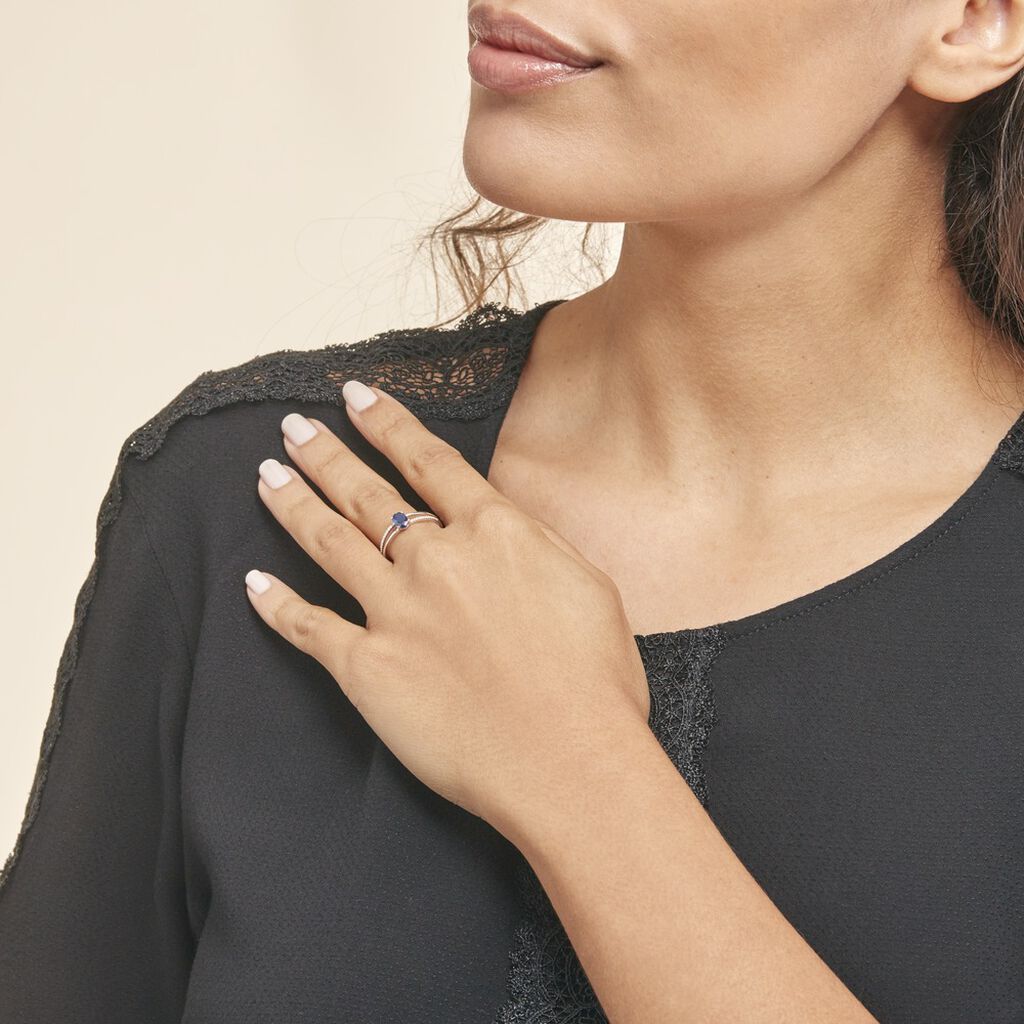 Bague Alyse Or Blanc Saphir Et Diamant