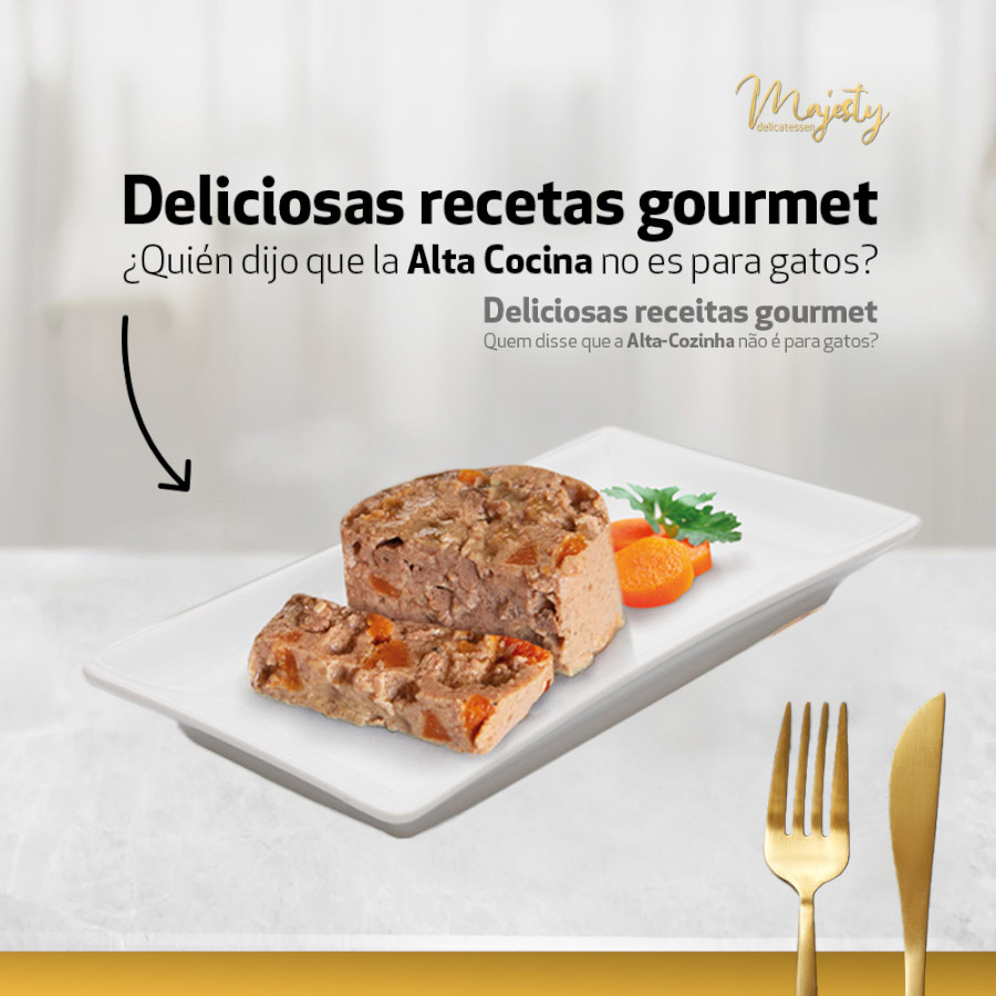 Terrina Majesty Adult de Atum e Tomate em lata para gatos