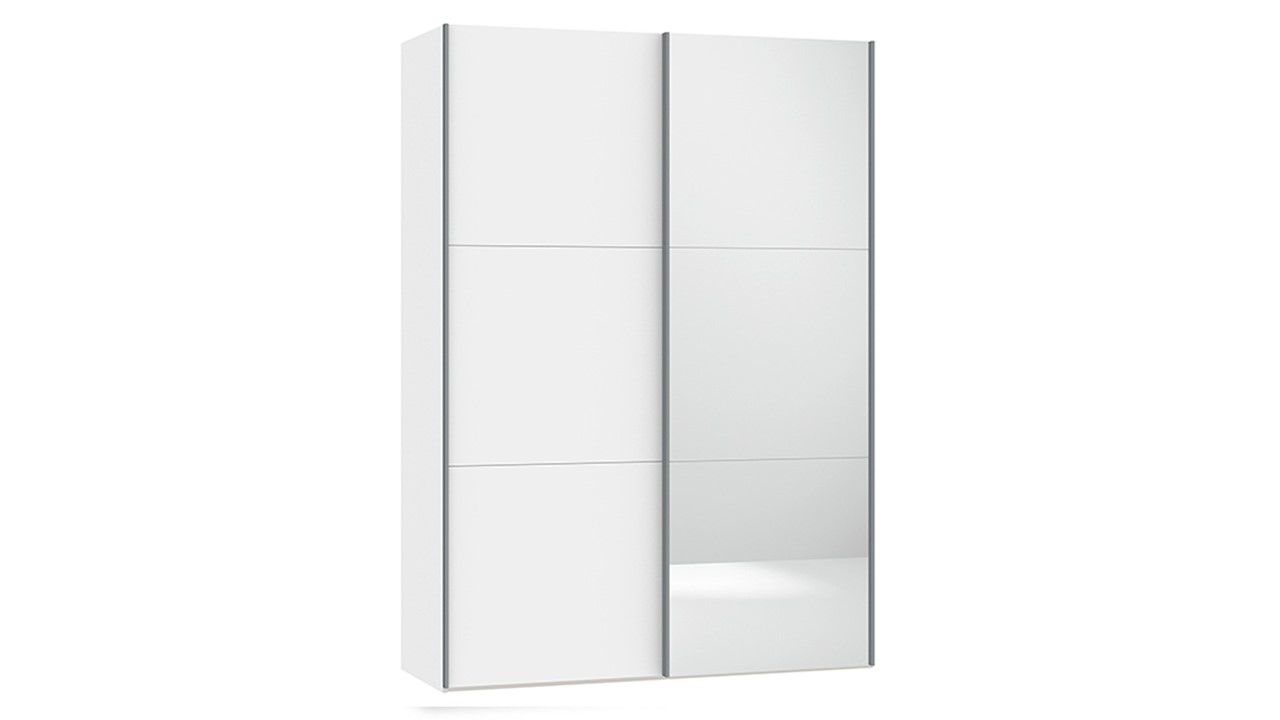 Schuifdeurkast Switchline met spiegel premium wit