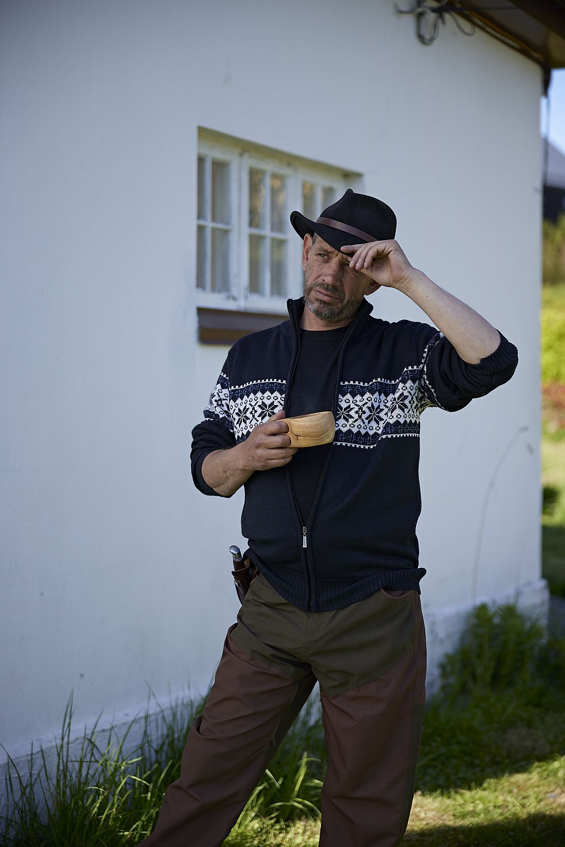 Matthew Strikkejakke med fleecefòr