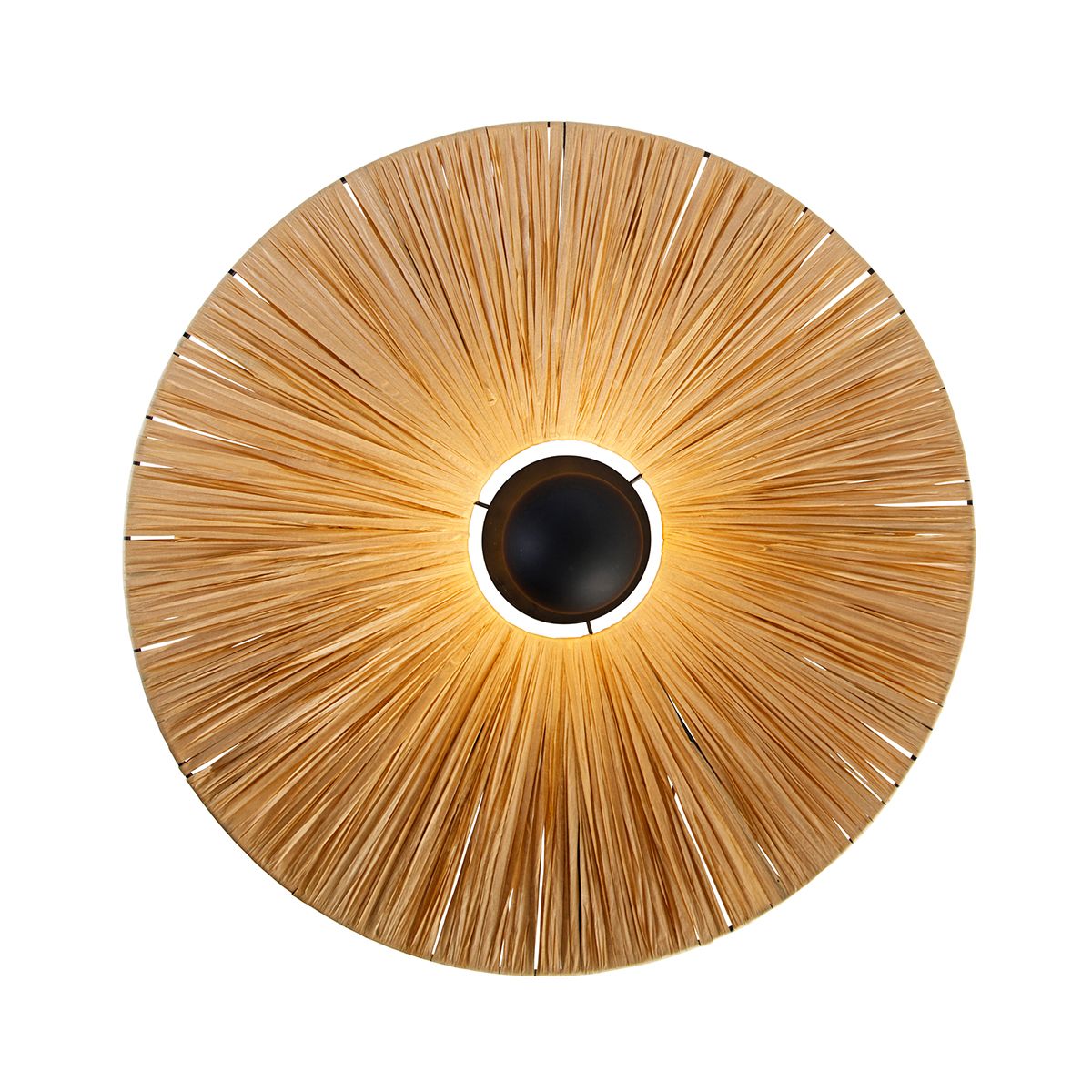 Landelijke wandlamp zwart met touw 60 cm - Leia