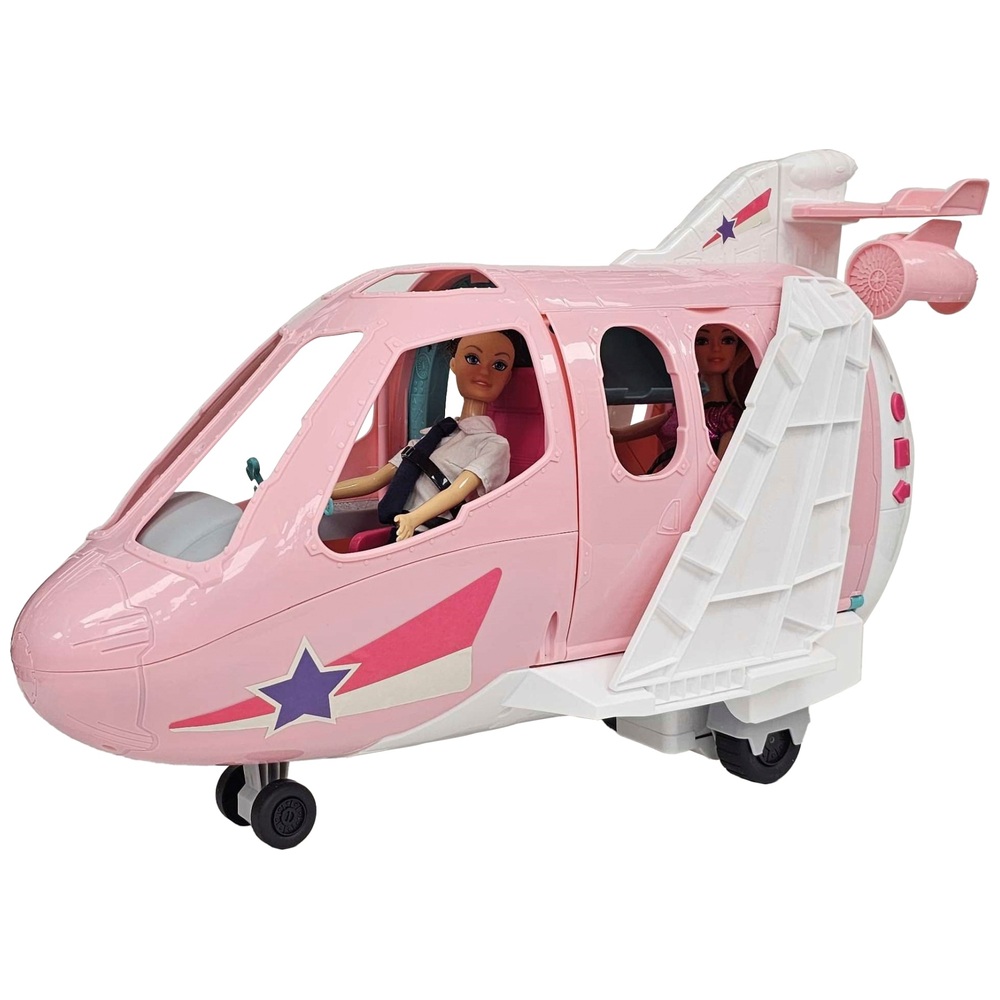 Düsenflugzeug-Set mit Licht und Sound sowie Pilotenpuppe