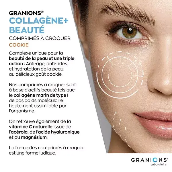 Granions Collagen+ Beauty Chocolate 120 comprimidos mastigáveis