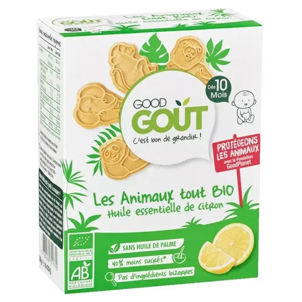 Biscoitos Animais Good Goût +10m Limão Bio 80g