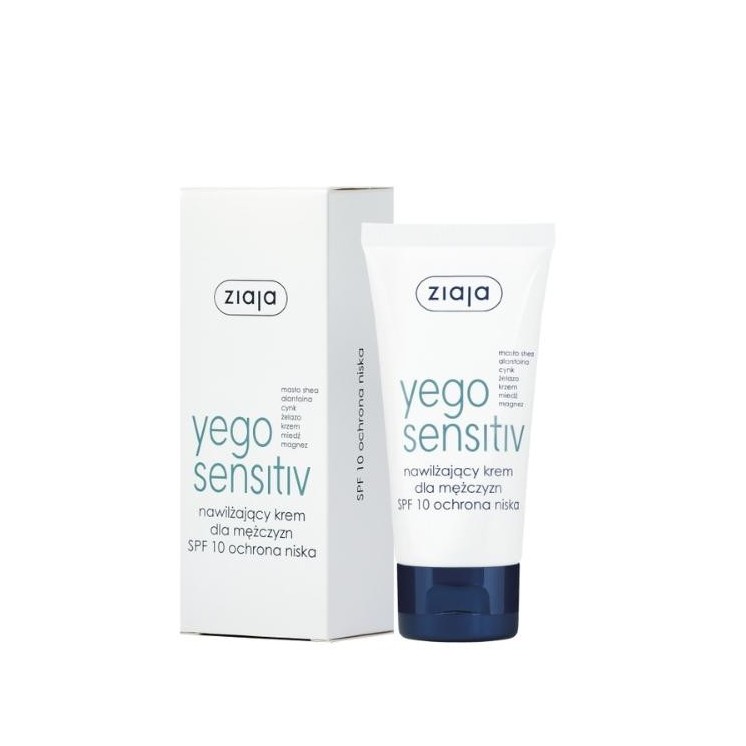 Ziaja Yego Sensitiv feuchtigkeitsspendende Gesichtscreme SPF10 niedriger Schutz 50 ml