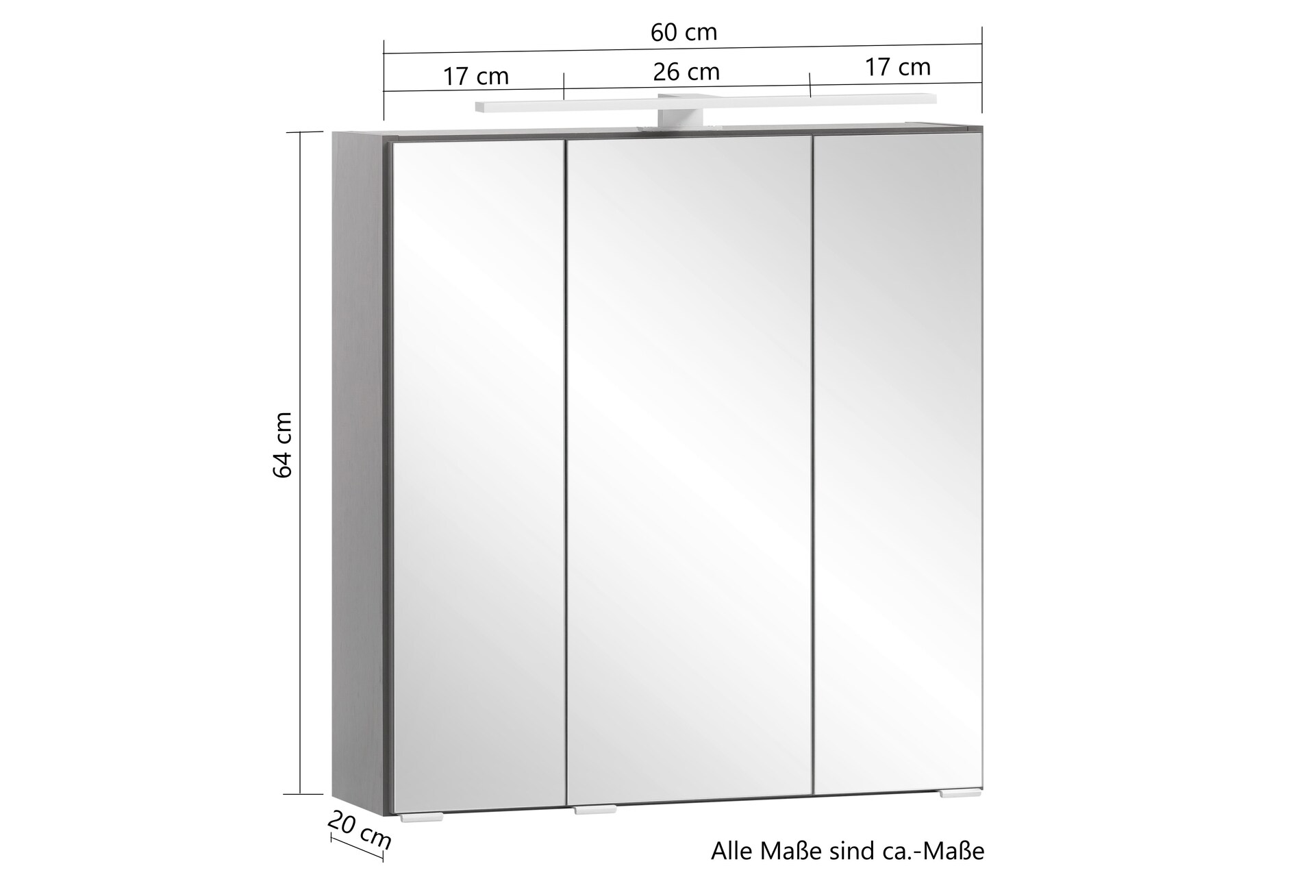 Waschtischkombination Brügge Wotaneiche NB B/H/T 61x200x47cm